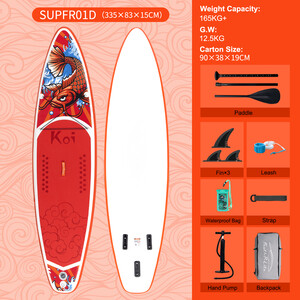 Uppblåsbar Surfing Paddle Board 11' - Sup Koi Apelsin