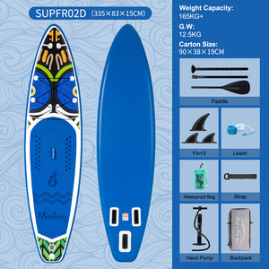 Uppblåsbar Surfing Paddle Board 11' - Apblått