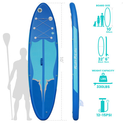 Uppblåsbar Surfing Paddle Board 11' - Blå