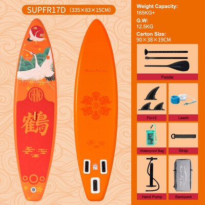 Uppblåsbar Surfing Paddle Board 11' - Apelsin Crane